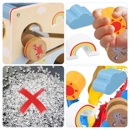 Activity Cube Baby Toys - Wooden Toys for 1 2 3 Year Old Boys and Girls - Table