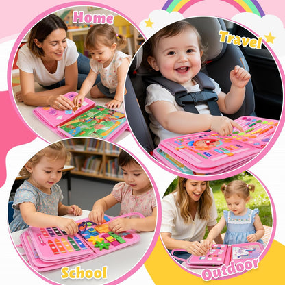 Busy Board Montessori Toys for 1 Year Old, Busy Book for 2 3 4 Year Old, Toddler Toys Gifts for 1 2 3 Year Old Girl Boys, Valentines Gifts for Kids, Easter Basket Fillers for Kids