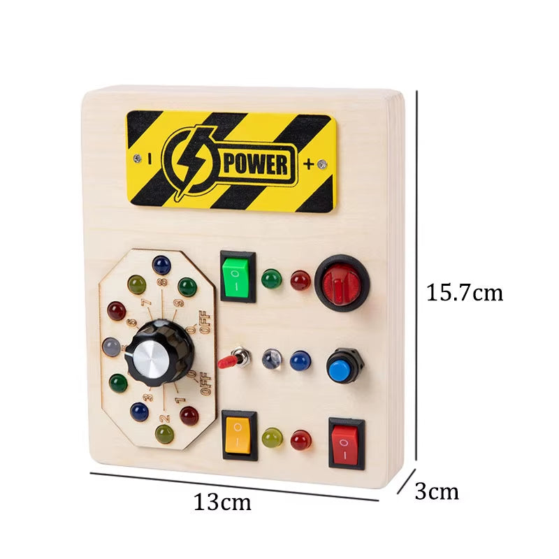 Montessori Busy Board Children Toys Led Light Switch Simulate Car Steering Wheel Travel Activities Sensory Game Educational Toys