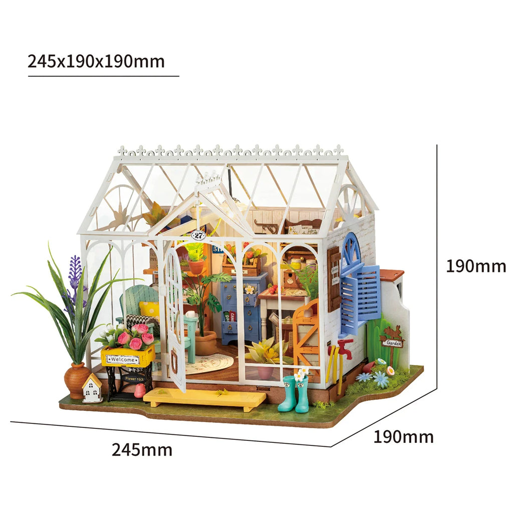 Rolife Dreamy Garden House 3D Puzzle DIY Miniature Dollhouse Kit Crafts Hobbies Bookshelf Decorative Objects DG163