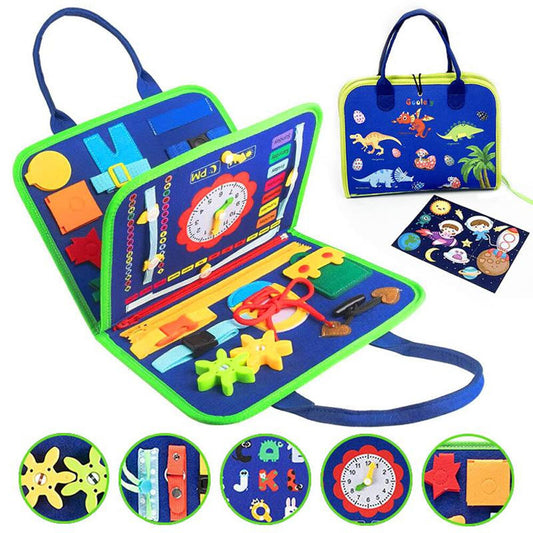 MONTESSORI BUSY BOARD SENSORY LEARNING ACTIVITY TOY TRAVEL PORTABLE FABRIC GIFTS